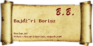 Bajári Borisz névjegykártya